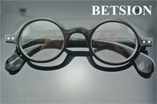 BETSION винтажные круглые 5 шт./лот маленькие круглые Ретро Черные оправы для очков, оптические очки, очки, очки 2024 - купить недорого