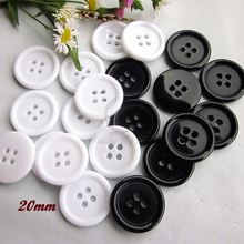 144pcs 20mm 4 holes Black / White thin edge sewing coat buttons for clothing Good quality basic sewing materials whoelsale 2024 - buy cheap