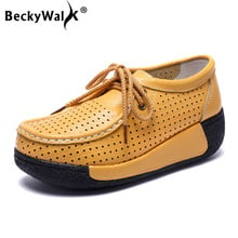 Fashion Summer Women Casual Shoes Genuine Leather Holes Platform Women Sneakers Shoes Cutout Suede Slip On Shoes Woman WSH3351 2024 - buy cheap