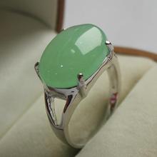 Anillo plateado con piedra verde claro para mujer, joyería elegante, 7/8/9 # 2024 - compra barato