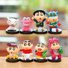 8pcs/lot Anime Crayon Shin-chan Small White Dog Cute Figures PVC Action Figure Toys Doll Collectible Model Toy Gifts for Kids 2024 - buy cheap