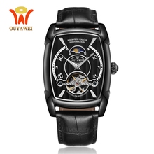 Luxury Automatic Mechanical Men Watches Tourbillon Business Skeleton Self Wind Wristwatch Black Military Clock Relojes Hombre 2024 - buy cheap