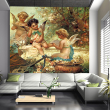 Murales de Papel tapiz 3d de Ángel europeo para sala de estar, mural de techo 3d, Papel tapiz de pared 3d 2024 - compra barato
