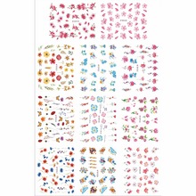 Самоклеящиеся 3D тату-наклейки для ногтей, 11 шт./Лот, цветок, бабочка, сердечная волна, сердце, гвоздика, амарилис, Далия 2024 - купить недорого