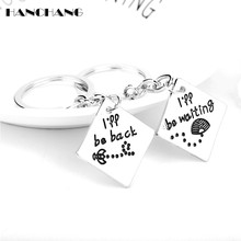 2pcs I'll Be Back, I'll Be Waiting Keychain Love Charm Key Rings Keyfob Best Friends Key Chain Couple Lover Keyring Trinket 2024 - buy cheap