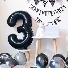 1pc 40 Inch Black Digital Aluminium Foil Number Balloons 0-9 Birthday Wedding Engagement Party Decor Globo Kids Ball Supplies 2024 - buy cheap