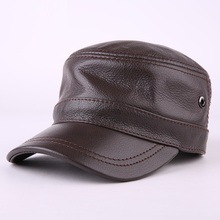 2017 Korean Style Winter Leather Flat Cap 100% Genuine Leather Peak Baseball Cap Hip Hop Hats Men's  Winter Warm Hat  B-7190 2024 - buy cheap