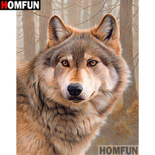 HOMFUN Full Square/Round Drill 5D DIY Diamond Painting "Animal wolf" Embroidery Cross Stitch 3D Home Decor Gift A09549 2024 - buy cheap
