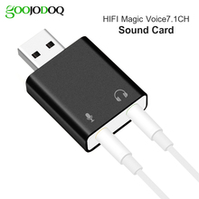 GOOJODOQ-tarjeta de sonido USB externa, dispositivo Ultra portátil de Voz Mágica HIFI, micrófono de 7,1 canales, puerto de salida de Audio, enchufe de unidad libre, tarjeta de sonido 2024 - compra barato