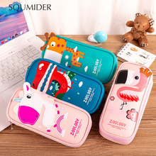 SQUMIDER Kawaii Pencil Case Unicorn Cartoon Pencil Box Zipper Large Bag For Student Gift Cute School Stationery Supplies 2024 - buy cheap