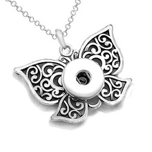 Hot Sale Butterfly 024 Snap Button Pendant Necklace Fit 12mm 18mm Buttons For Women Charm Fashion Interchangeable jewelry 2024 - buy cheap