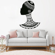Классические афроамериканские женские настенные Стикеры, искусство, Настенный декор для спальни, настенные стикеры в африканском стиле, наклейки на стену с изображением красивой женщины, лица, Африки LC958 2024 - купить недорого