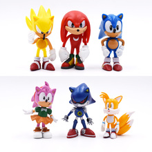 6 pçs/set 7 cm Sombra Caudas Sonic Sonic Figuras de Brinquedo Pvc Brinquedo Personagens Figura Brinquedos Para Crianças Animais Brinquedos Conjunto frete Grátis 2024 - compre barato