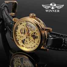 Relógio roma clássico winner feminino, relógio de esqueleto mecânico de mão para mulheres 0161 2024 - compre barato