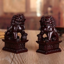 Sold In Pairs Chinese Lion Wood Creative Resin Home Decoration Lion Ornaments Crafts Decoration  Home Decoration Accessories 2024 - buy cheap