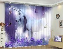 Animal Unicorn Luxury Blackout 3D Window Curtains For Living Room kids Bedroom Drapes Cortina Rideaux Customized size pillowcase 2024 - buy cheap