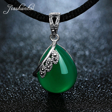 JIASHUNTAI Vintage 925 Silver Sterling Natural Stones Pendants Necklaces For Women  Retro Thai Silver Jewelry 2024 - buy cheap