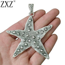 ZXZ 2pcs Large Hammered Starfish Charms Pendants for Jewelry Making Findings 73x68mm 2024 - buy cheap