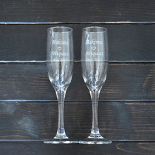 Personalized Toasting Glasses Set of 2 Bride and Groom Champagne Glasses Wedding Gift 2024 - buy cheap