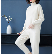Fashion Knitted Suit Women's Autumn and Winter 2020 Double Cashmere Loose Sweater Harlan Radish Pants Casual Women Two Piece Set 2024 - buy cheap