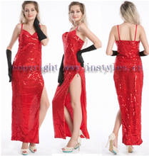 2015 new Jessica Rabbit Costume Adult Sexy Hollywood Movie Star Halloween Fancy Dress+black gloves+free shipping 2024 - buy cheap