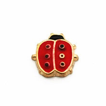 10 pcs/lot Metal Enamel Gold Coccinella Septemp Floating Charms For Living Glass Memory Lockets Necklace DIY Jewelry 2024 - buy cheap