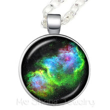 Galaxy Nebula Necklace Earth Moon Galaxy Universe Glass Cabochon Pendant Necklace Fashion Sweater chain Gift For Her 2024 - buy cheap