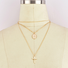New Fashion Necklace Personality Multilayer Cross Necklace Notre Dame Female Necklace Selling Jewelry Wholesale 2024 - buy cheap