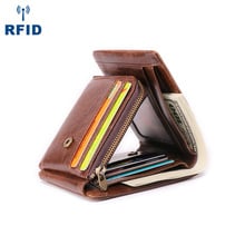CETIRI RFID Топ зернистый кошелек из натуральной кожи мужской модный держатель для кредитных карт мужские кошельки Качественные короткие портмоне сумка 2024 - купить недорого