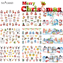 12pattern Winter Xmas Nail Water Decals Snowman Nail Stickers Santa Claus Transfer Sticker Decals Jingle Bell Tree Leaves 2024 - buy cheap