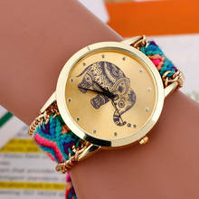 Relojes mujer 2017 Fashion Bracelet watch Women Braided Femal wristwatch bayan saatleri Elephant Round dial Quartz Watch Clock 2024 - buy cheap