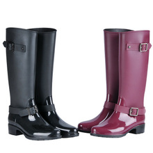 2021 New Fashion Women Shoes Punk Style Heel Riding Boots Zipper Shoes Knight Tall Boots Women Rain Boots Large Size 40 2024 - buy cheap