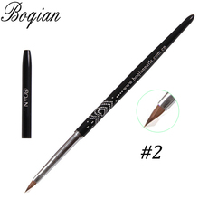 BQAN профессиональная #2 1 шт. кисть для ногтей акриловая колонковая соболиная кисть 3D Ручка для рисования кисть для рисования 2024 - купить недорого