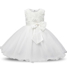 Vestido branco para bebês, batismo, meninas, 1-2 anos, aniversário, vestido infantil 2024 - compre barato
