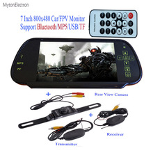 Bluetooth MP5 TF USB 800*480 Автомобильный/FPV зеркальный монитор 7-дюймовый экран приборной панели + беспроводная резервная парковочная Водонепроницаемая задняя камера 2024 - купить недорого