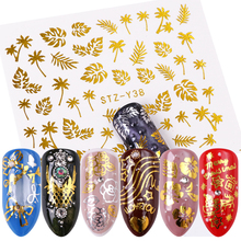 1pcs Stickers Sliders For Nails Gold Water Decals Gold Rose Flower Nail Design Wraps Glitter Geometric Manicure Tattoo TRYY30-44 2024 - buy cheap