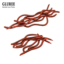 GLUREE 1Pcs Simulation Red Earthworm Soft Fishing Lures 8cm 10cm Red Soft Bait PET Artificial Bait Worms Fishing Tackle 2024 - buy cheap