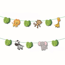 Forest Safari Zoo Paper Banner Flags Jungle Animal Bunting Garland for Kids Birthday Party Decor Wild one Baby Shower Supplies 2024 - buy cheap