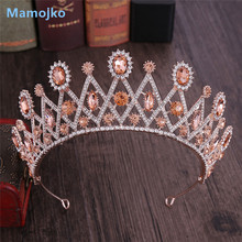 Mamojko Cristal Mulheres Prom Pageant Diadema Real Do Vintage Rainha Tiaras e Coroas de Casamento Enfeites de Cabelo Acessórios de Cabelo Jóias 2024 - compre barato