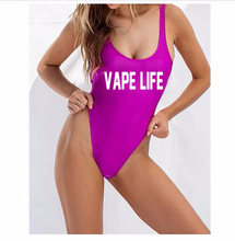 Alta qualidade roupa de banho personalizada vape life feminina maiô peça única roupa de banho body praia alta qualidade estampa engraçada com letras 2024 - compre barato