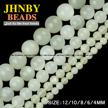 JHNBY-Cuentas de piedras de Luna Natural de alta calidad, Bola de cuenta suelta redonda de 4/6/8MM, joyería hecha a mano, fabricación de pulseras 2024 - compra barato