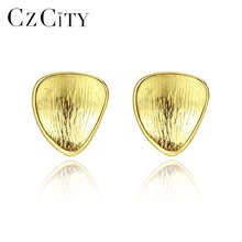 Czcity pequena concha design brincos para as mulheres na moda boho escovado diário vestindo brinco feminino prata 925 jóias brincos 2024 - compre barato