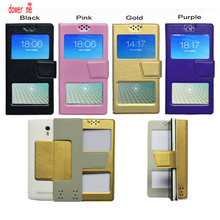 dower me Double window Universal Flip PU Leather Case Cover For Fly Life Compact 4G Phone In Stock N2 2024 - buy cheap