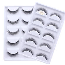 New Full 5 Pairs one box 3D Mink Hair False Eyelashes Natural Thick Long Eye Lashes Wispy Makeup Beauty Extension Tools H13 2024 - buy cheap