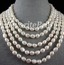 Collar de perlas de agua dulce Natural, Color blanco, barroco, largo, 100 pulgadas, 8-8,5 MM, AA, envío gratis 2024 - compra barato