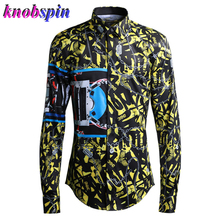 Brand design Chain Print Shirt men Turn-down long sleeve clothes male high quality Slim Casual Business male dress shirts 2024 - buy cheap