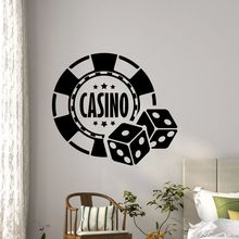 Etiqueta de casino juego calcomanía Gamble póker pósters vinilo calcomanías de pared decoración del hogar Mural Etiqueta de casino 2024 - compra barato