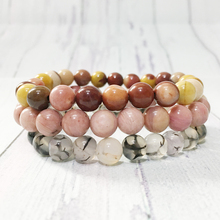 MG0308 8 mm Rhodonite Beaded Bracelet Set Natural A Grand Dragon Vein Agates Bracelet Mookaite J asper Stack Bracelet 2024 - buy cheap