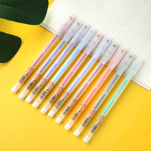 0.5mm 12 Simple Color Gel Pen Cute Translucent Neutral Clear Pen Student Gift Stationery Support Kawaii School Supplies 2024 - buy cheap