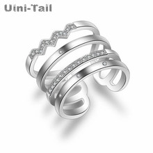 Uini-Tail hot new 925 sterling silver Korean personality exaggerated multi-layer ring micro-set ring fashion tide high quality 2024 - buy cheap